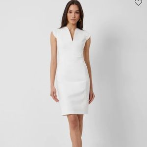 French connection LOLO STRETCH SLEEVELESS DRESS white 2 small nwt